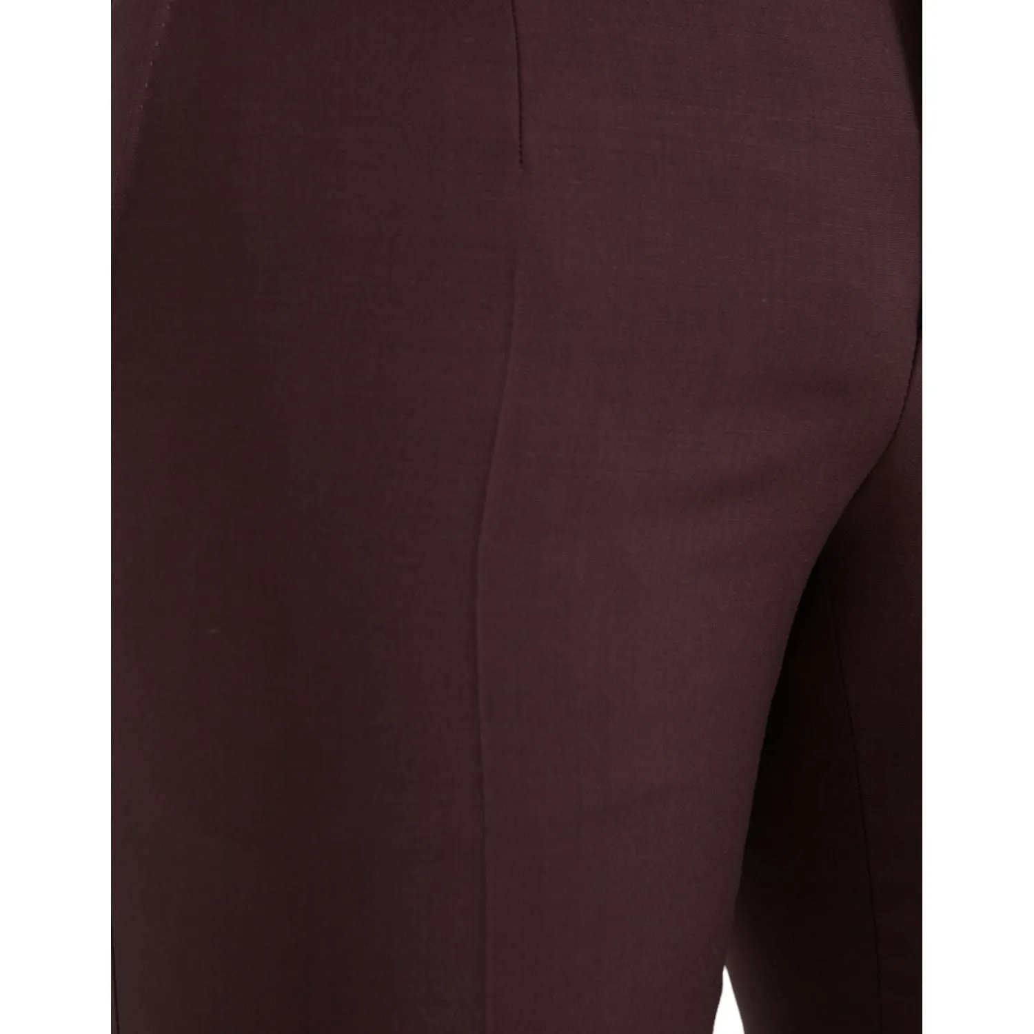 Dolce & Gabbana Maroon Wool Men Slim Fit Dress Pants