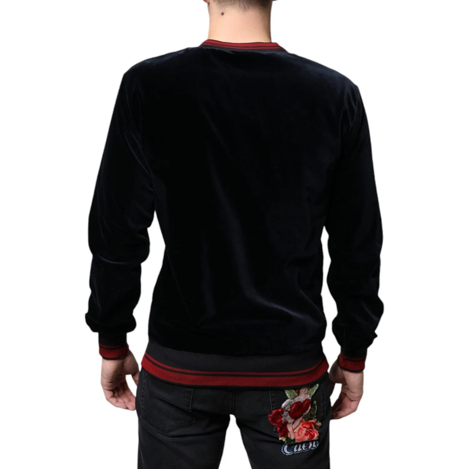 Dolce & Gabbana Multicolor Jacquard Crew Neck Sweatshirt Sweater