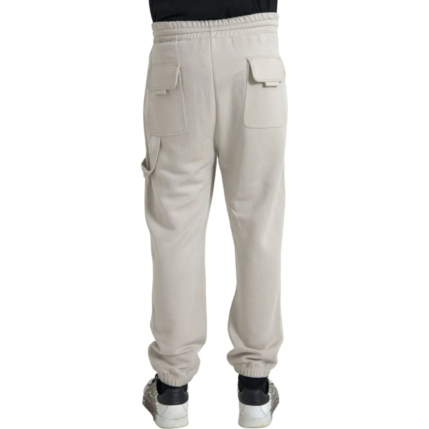 Dolce & Gabbana Off White Viscose Cargo Jogger Sweatpants Pants