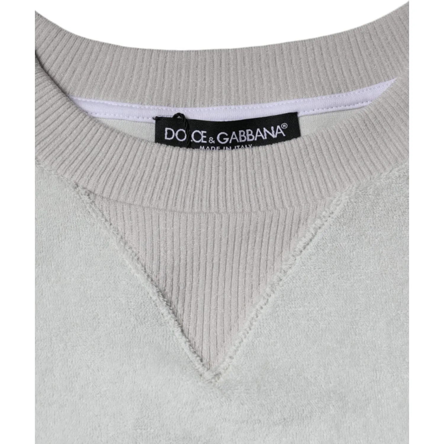 Dolce & Gabbana White Nylon Stretch Crew Neck Pullover Sweater