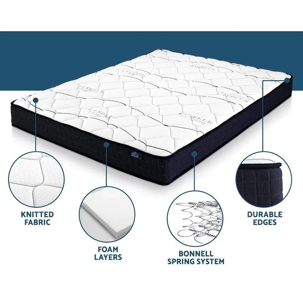 Double Package | Alma Bed Charcoal & Glay Bonnell Spring Mattress (Medium Firm)