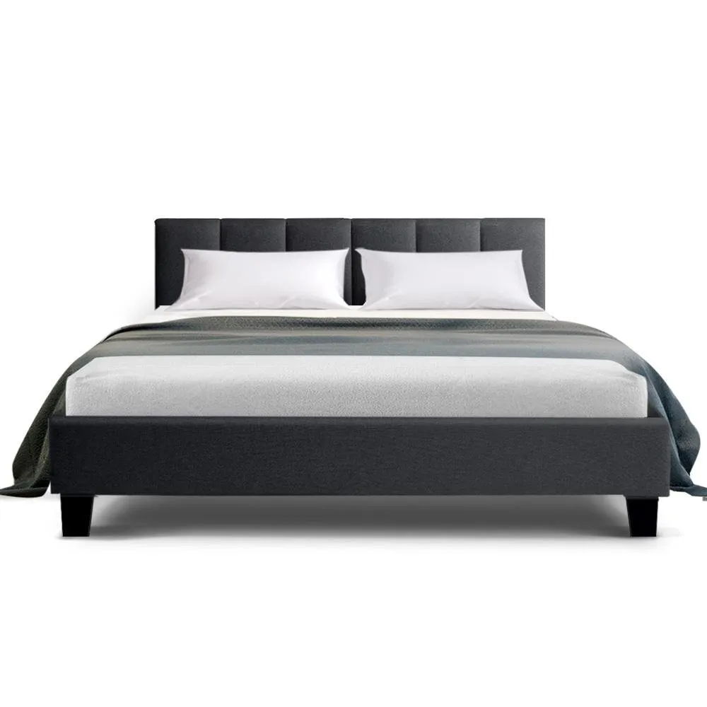 Double Package | Alma Bed Charcoal & Glay Bonnell Spring Mattress (Medium Firm)