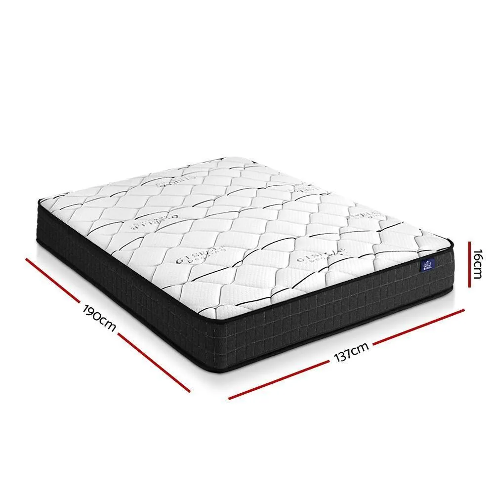 Double Package | Alma Bed Charcoal & Glay Bonnell Spring Mattress (Medium Firm)