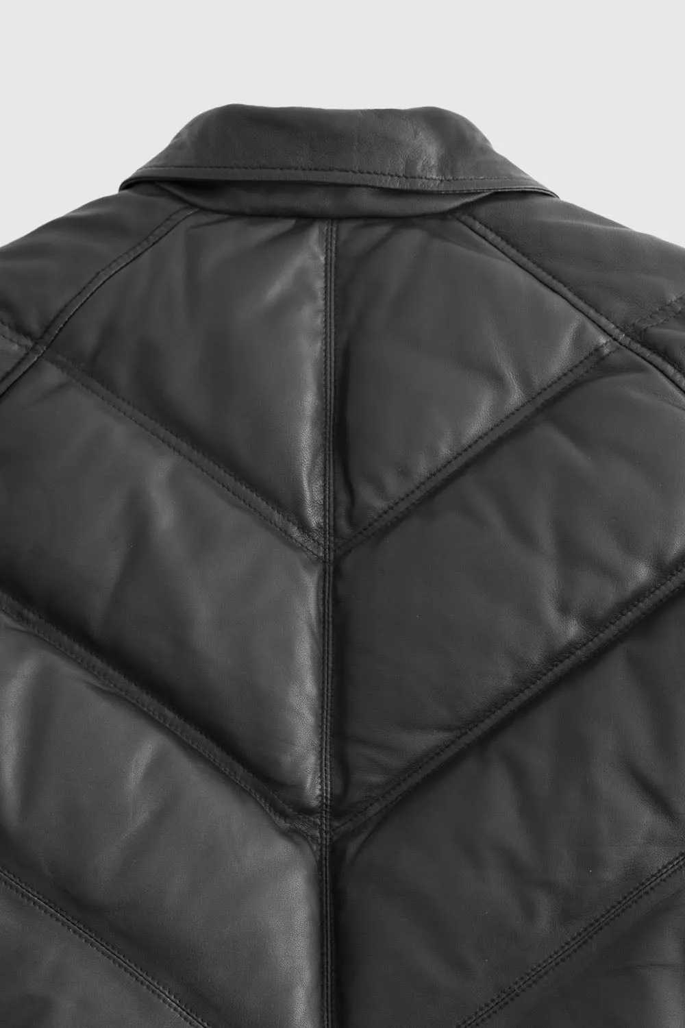 Ezra Men's Puffer Leather Jacket (POS)