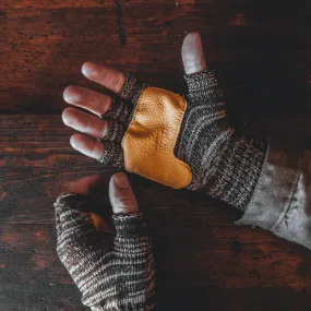 Fingerless Gloves - Desert & Natural Deerskin