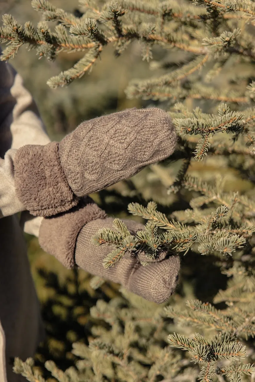 Fingers Crossed Cable Knit Mittens