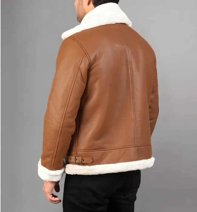 Francis B-3 Black Leather Bomber Jacket