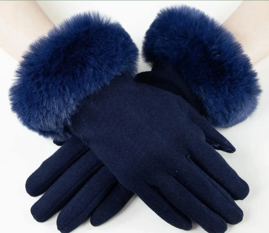 Fur Edge Texting Gloves