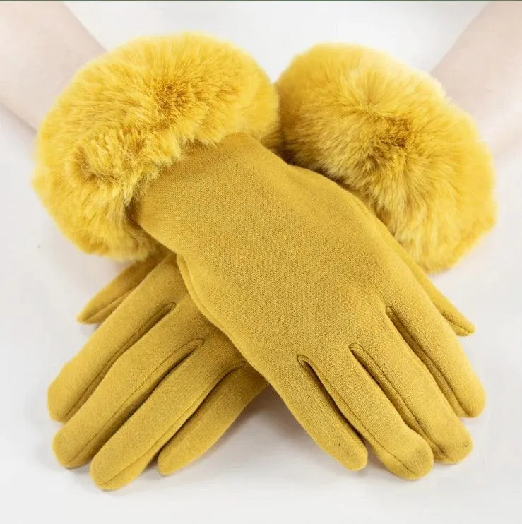 Fur Edge Texting Gloves