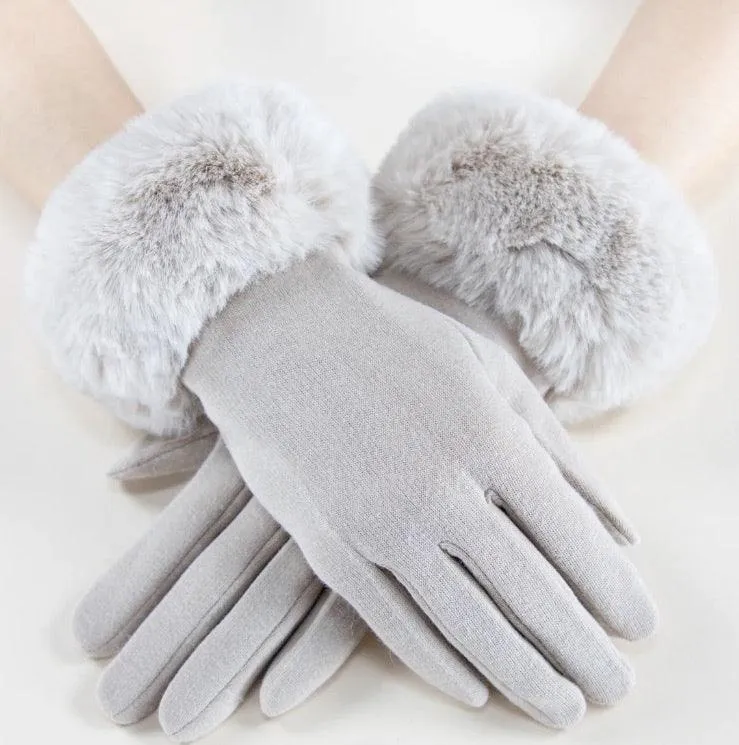 Fur Edge Texting Gloves