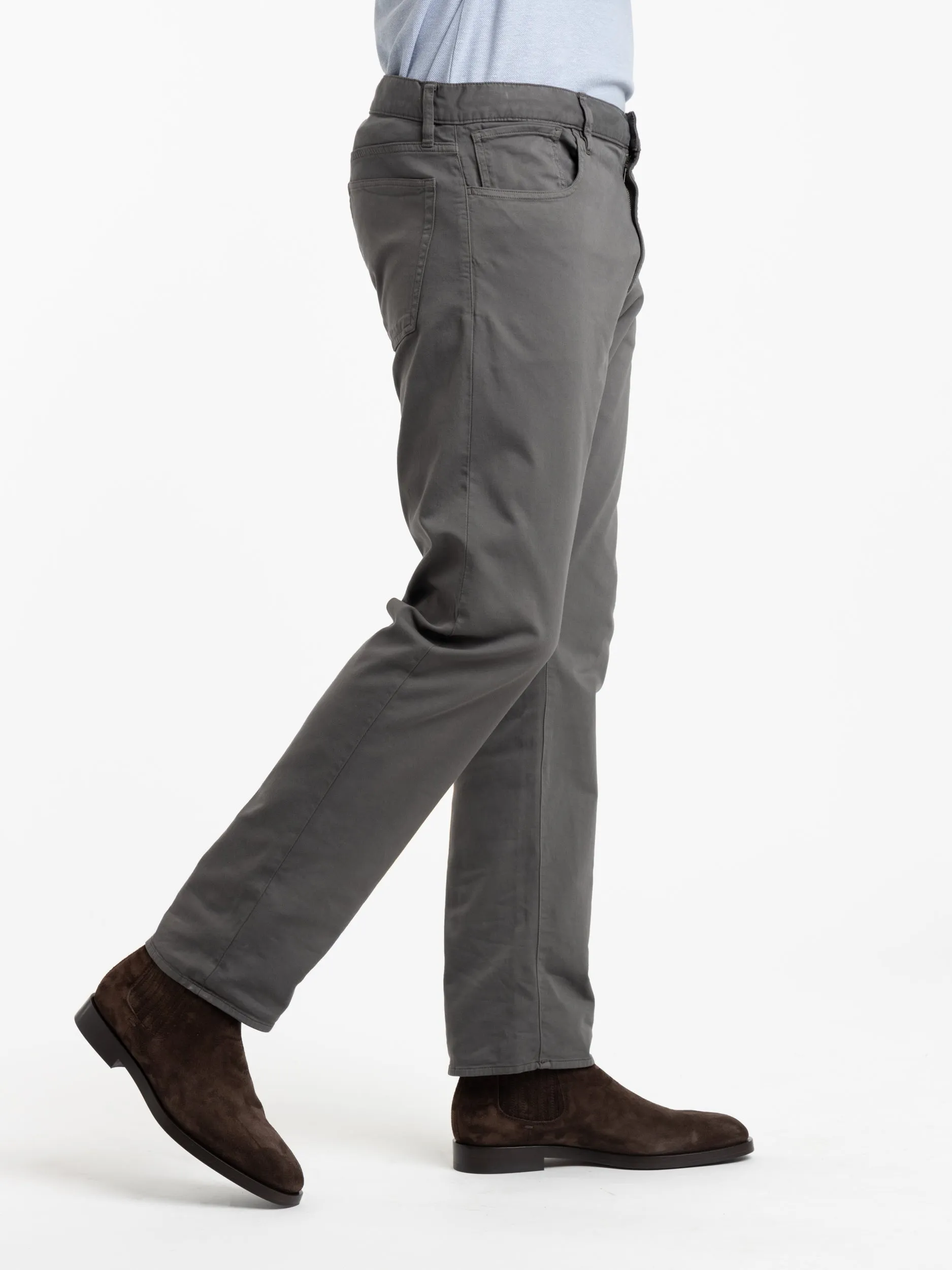 Grey Straight Fit Chino Pants