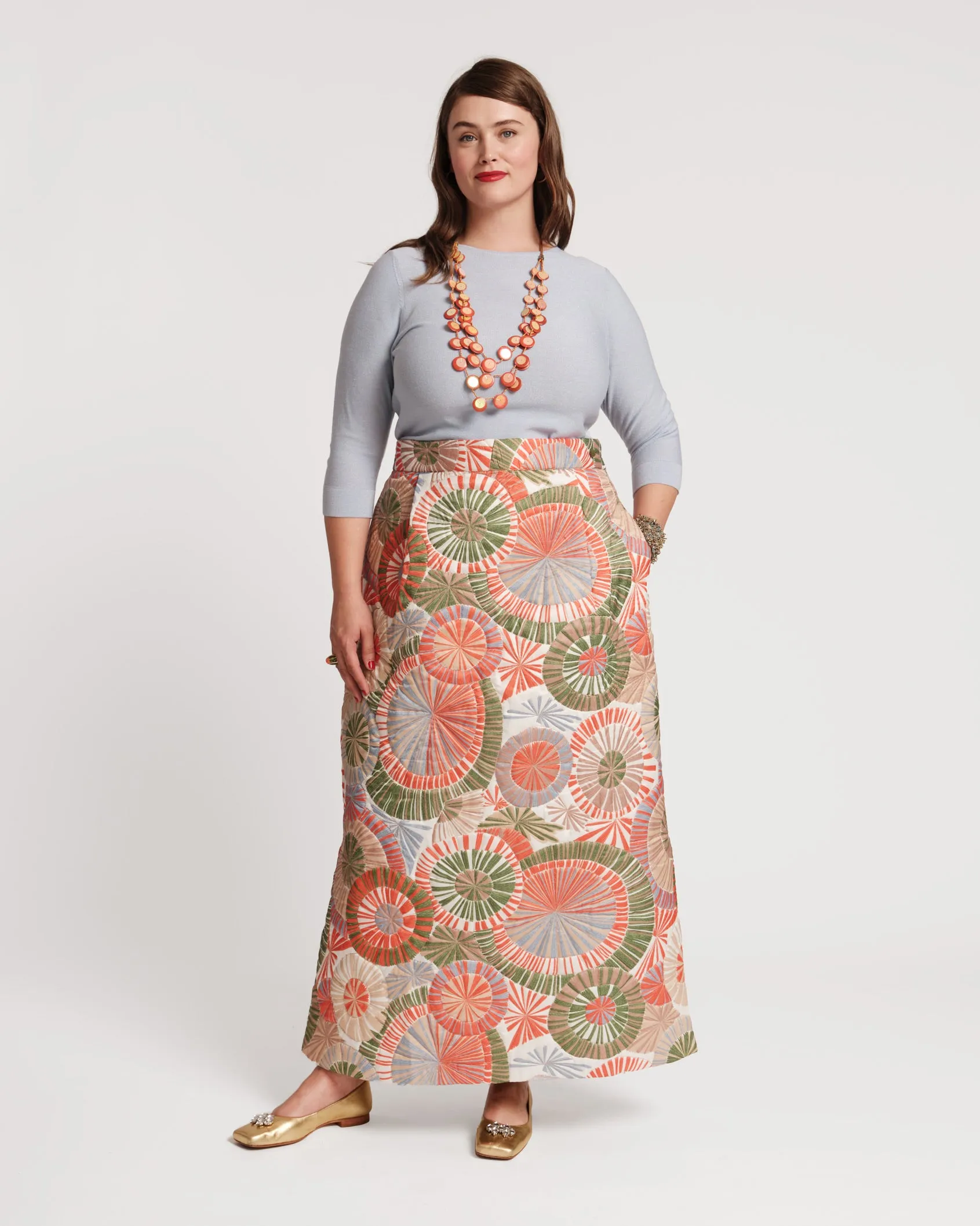 Hostess Quilted Skirt Starburst Print