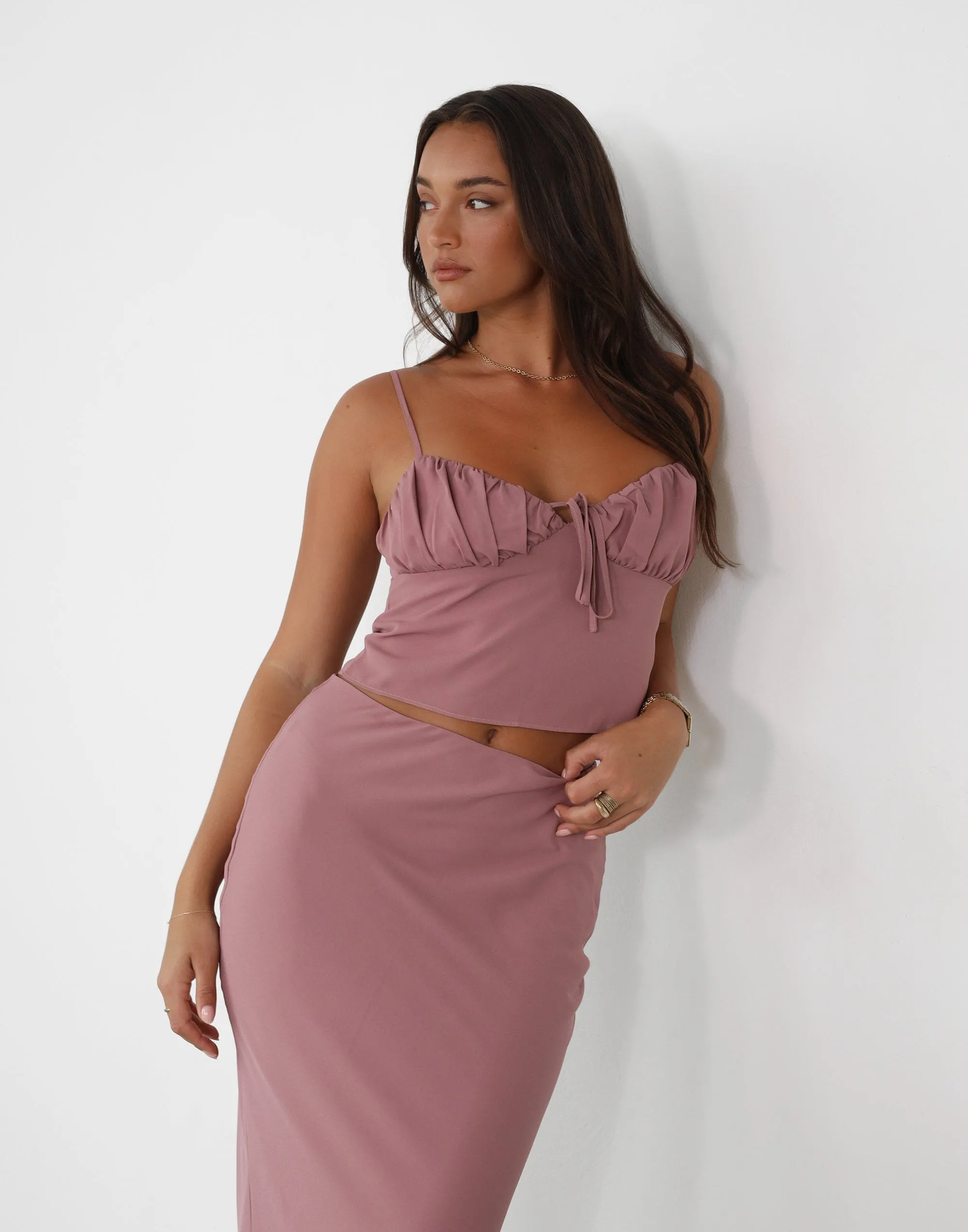 Isla Maxi Skirt (Dark Mauve)