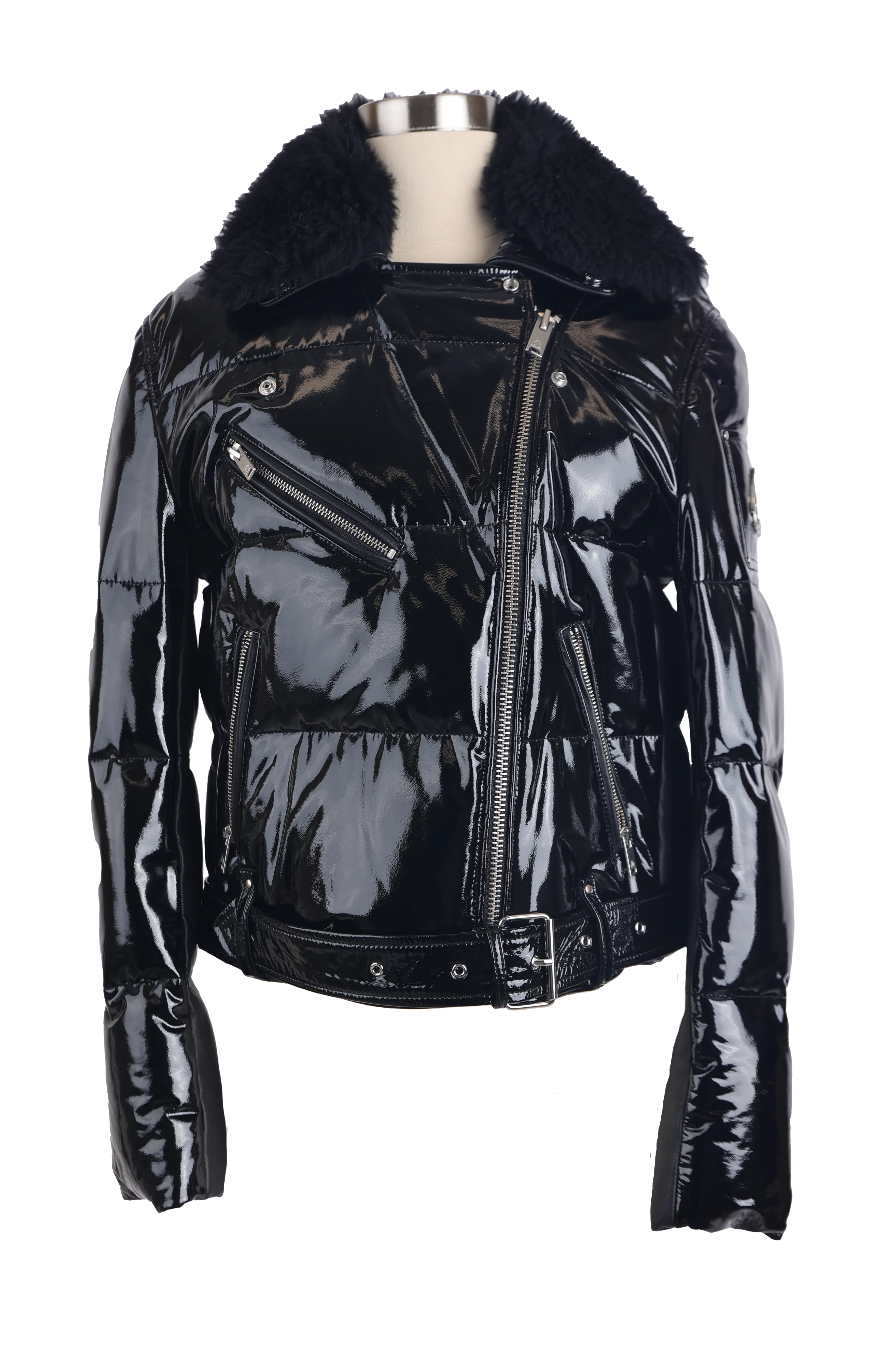 Kenney Patent Leather Down Puffer Jacket