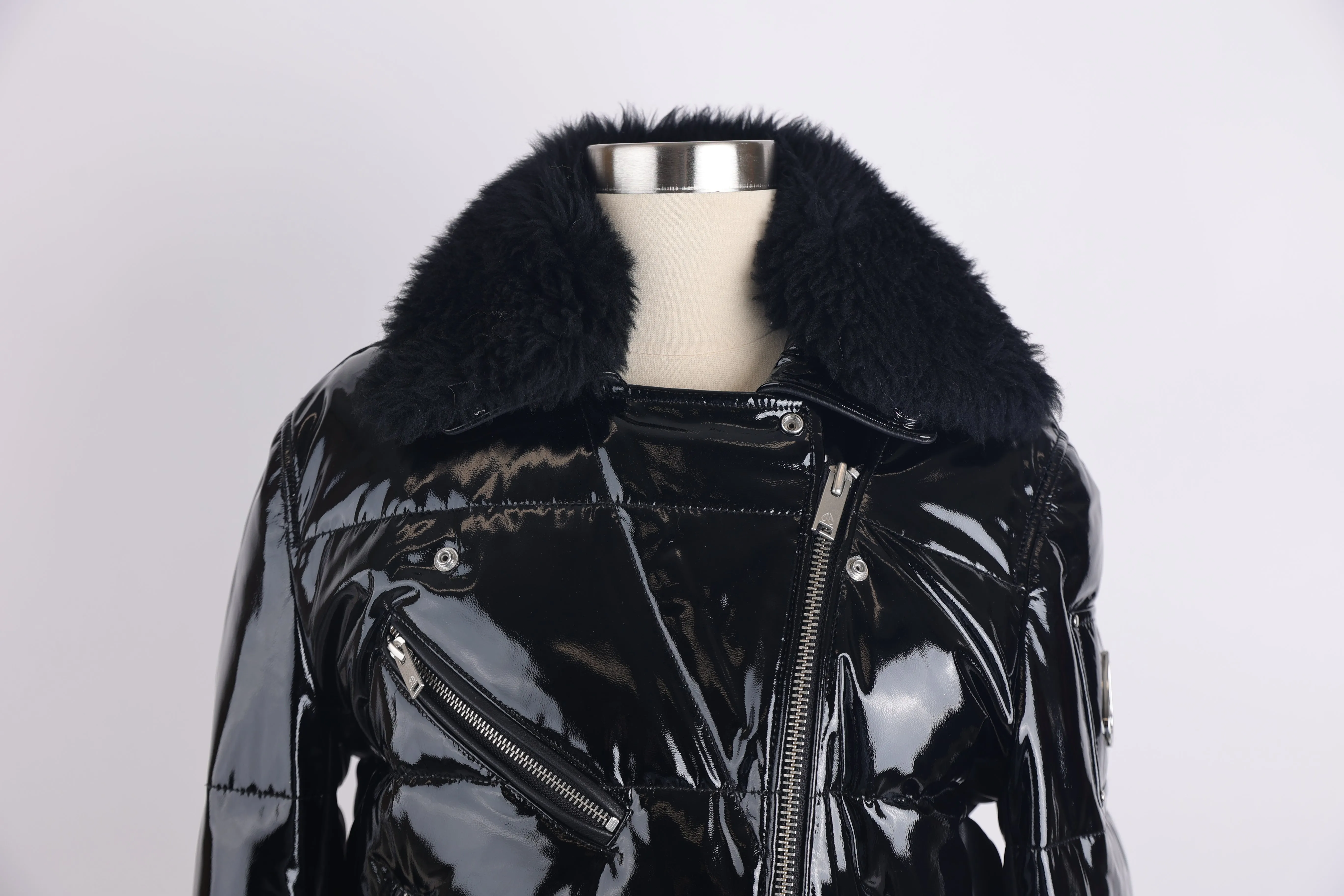 Kenney Patent Leather Down Puffer Jacket