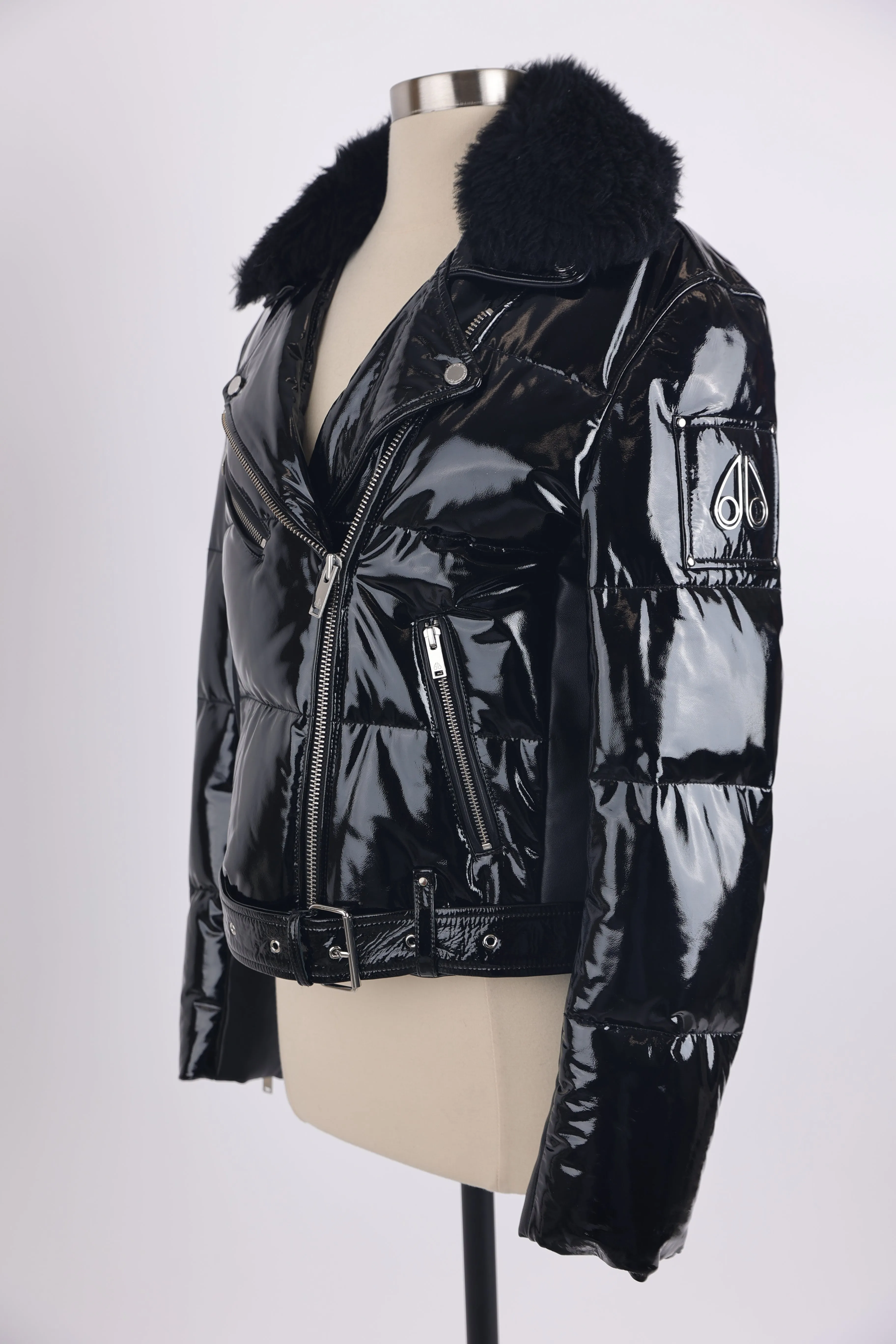 Kenney Patent Leather Down Puffer Jacket