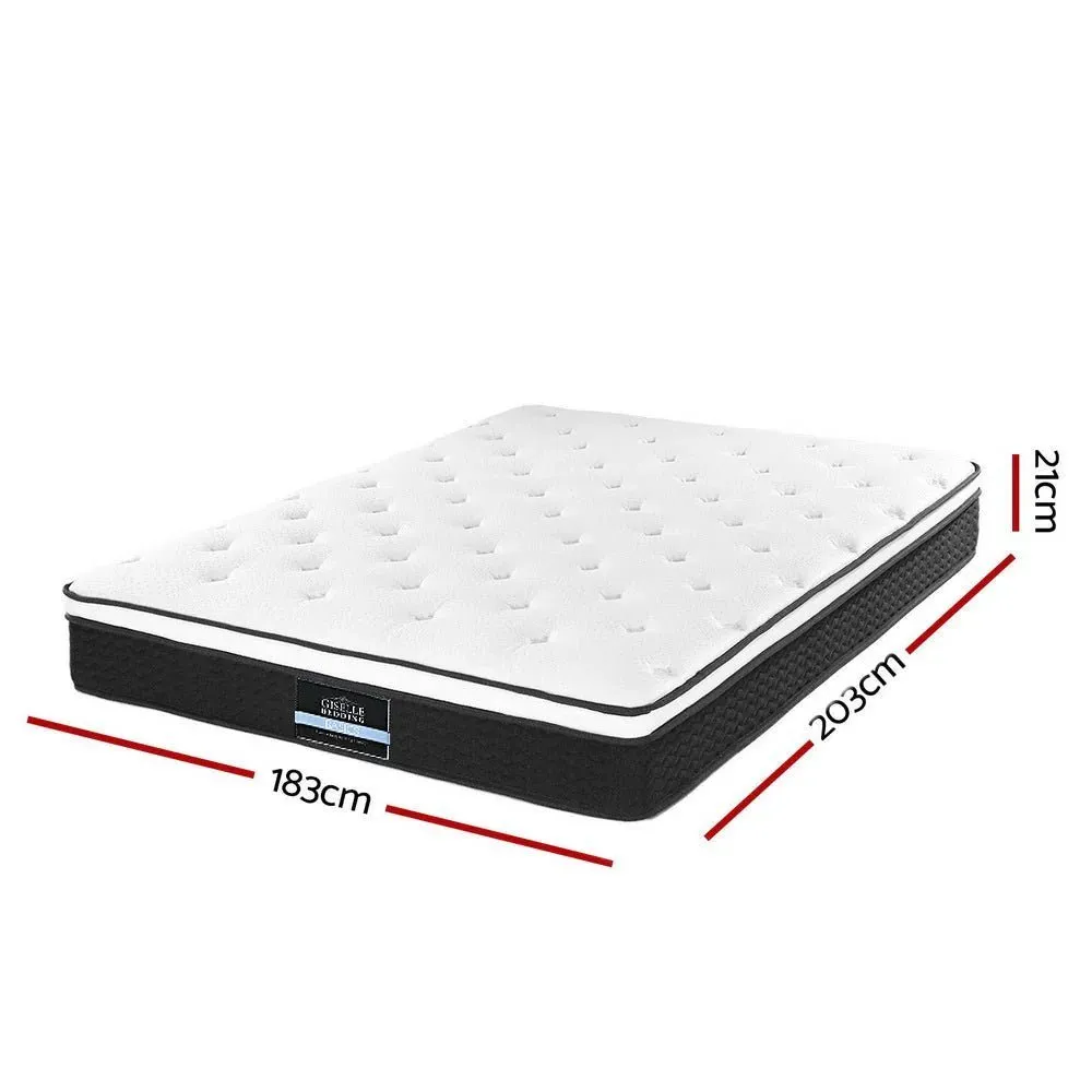 King Package | Burleigh Bed Frame Beige & Bonita Euro Top Mattress (Medium Firm)