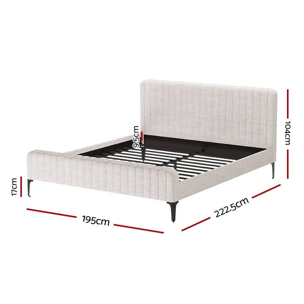 King Package | Burleigh Bed Frame Beige & Bonita Euro Top Mattress (Medium Firm)