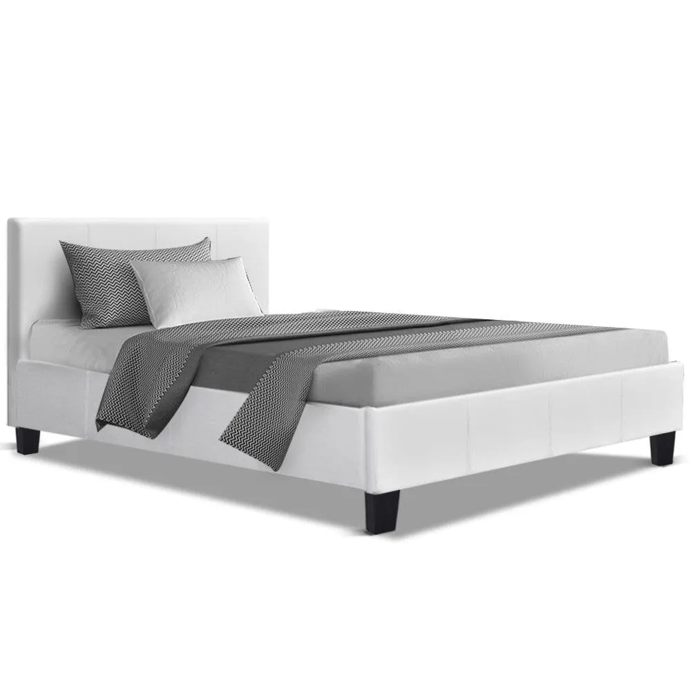 King Single Package | Coogee Bed White & Bonita Euro Top Mattress (Medium Firm)