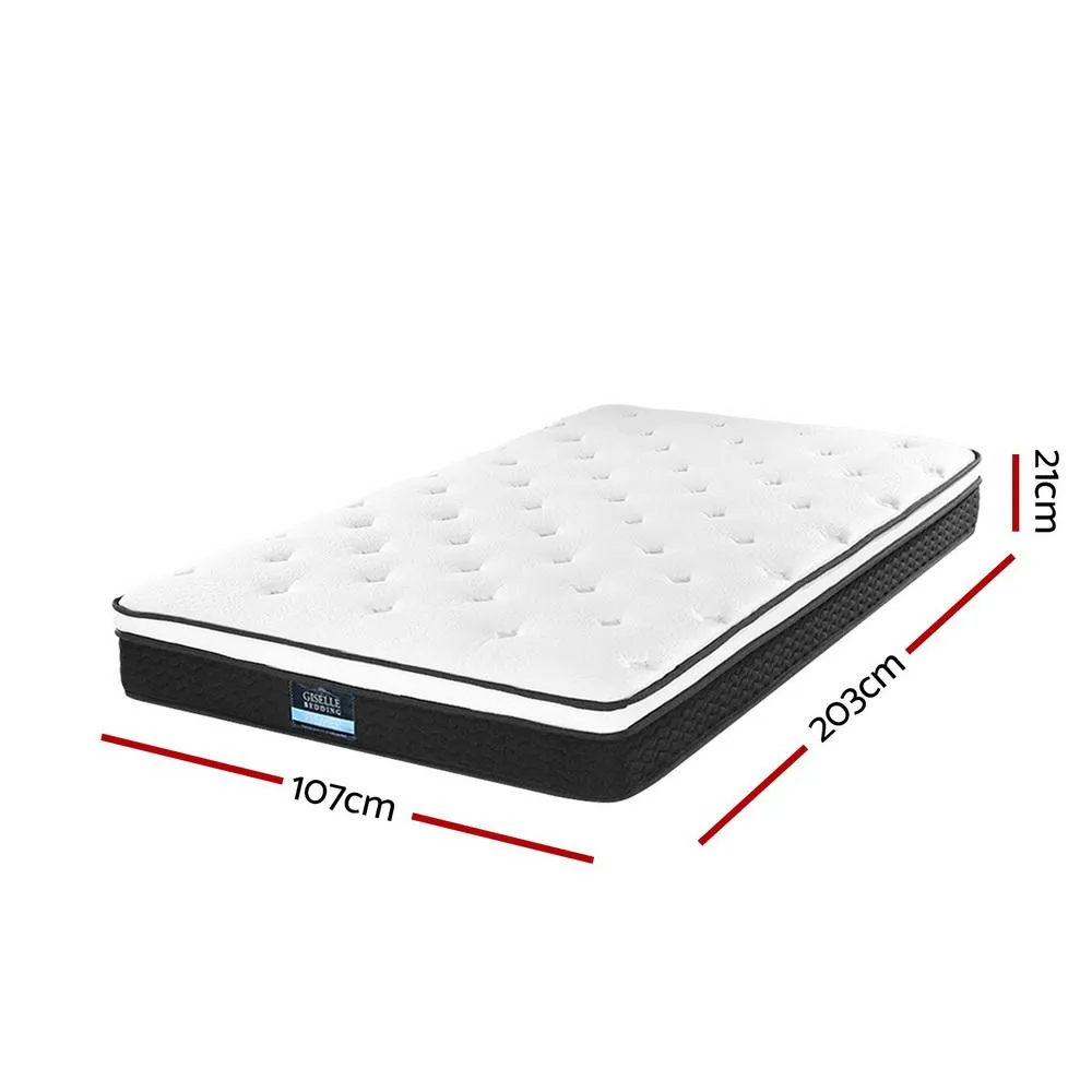 King Single Package | Coogee Bed White & Bonita Euro Top Mattress (Medium Firm)