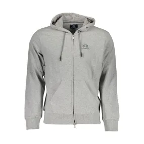 La Martina Elegant Gray Hooded Sweatshirt for Men