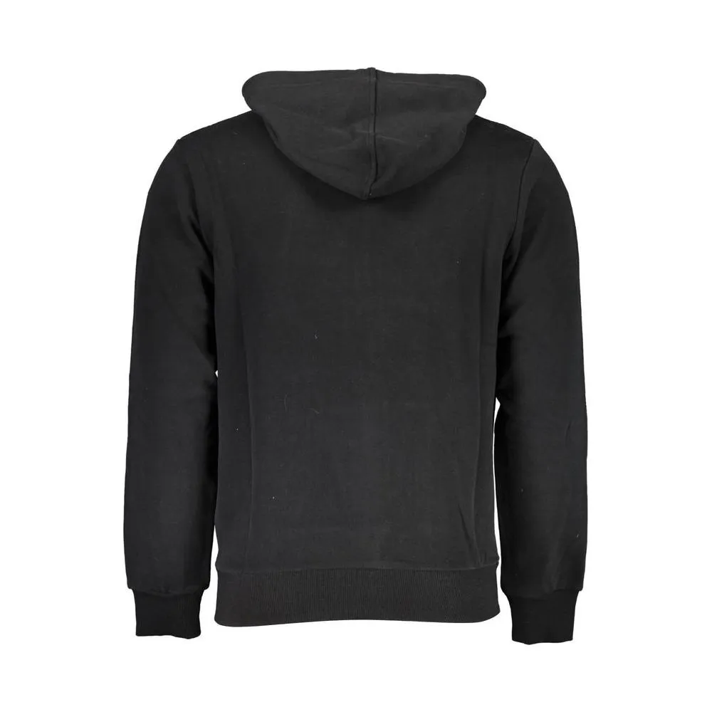 La Martina Sleek Hooded Cotton Sweatshirt in Black