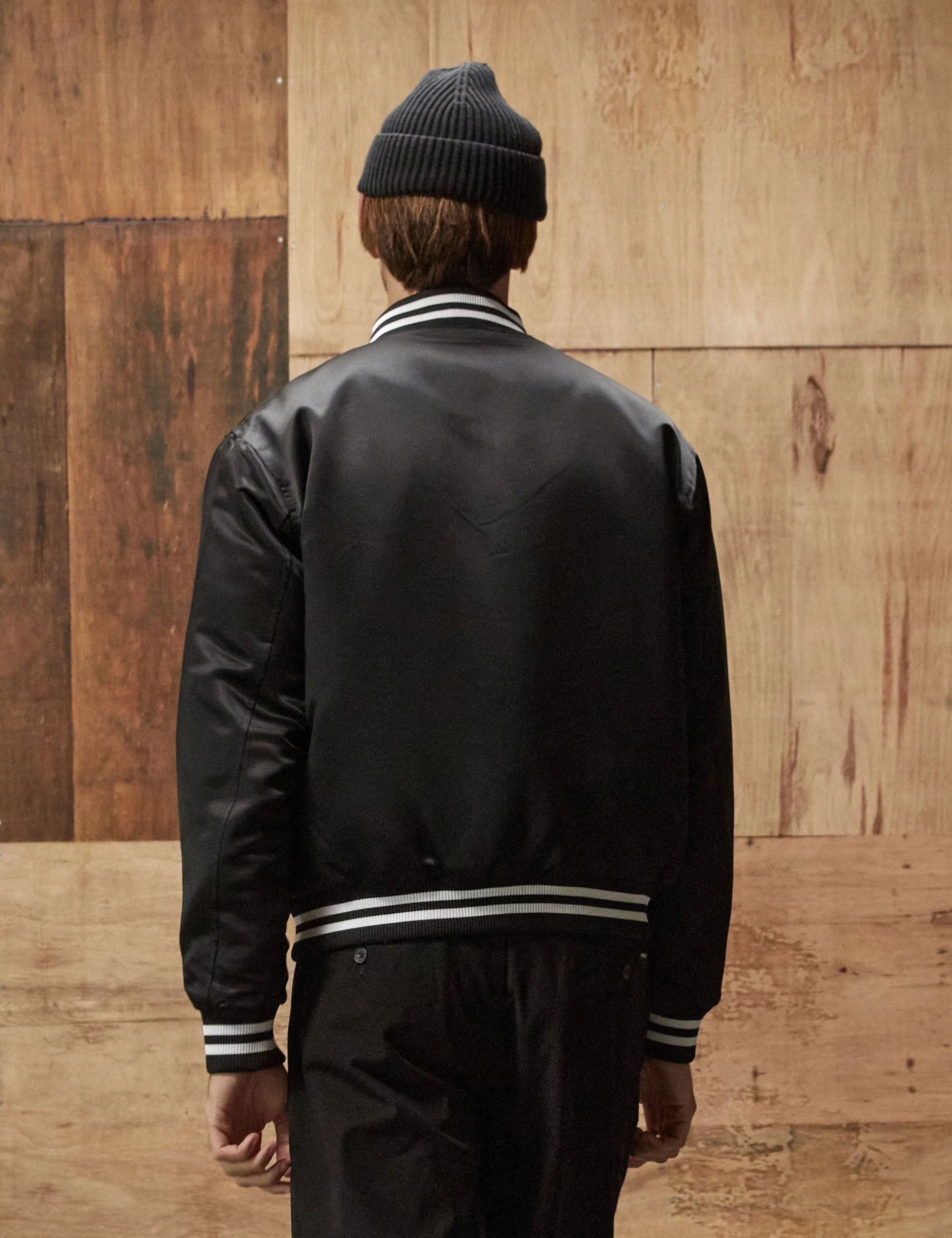 Linear Bomber Jacket - Black