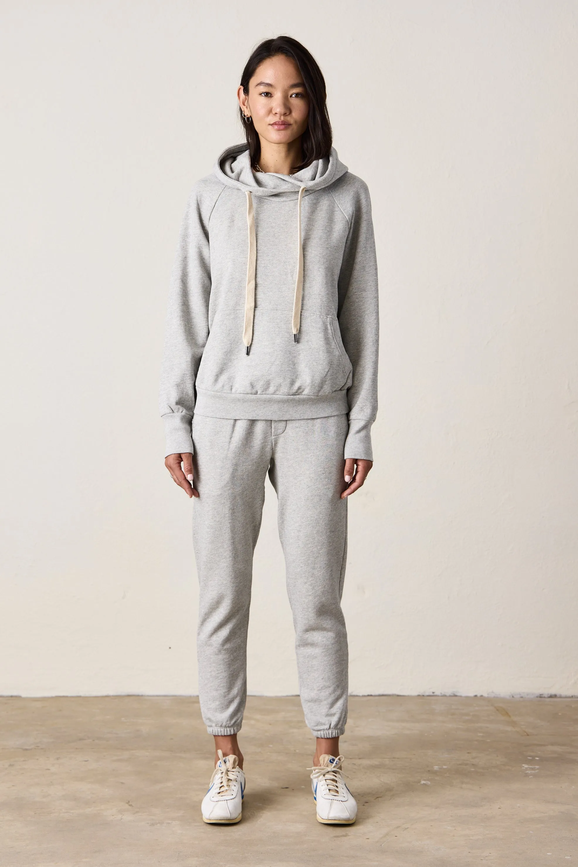 LISSE FITTED PULLOVER HOODY / HEATHER GREY