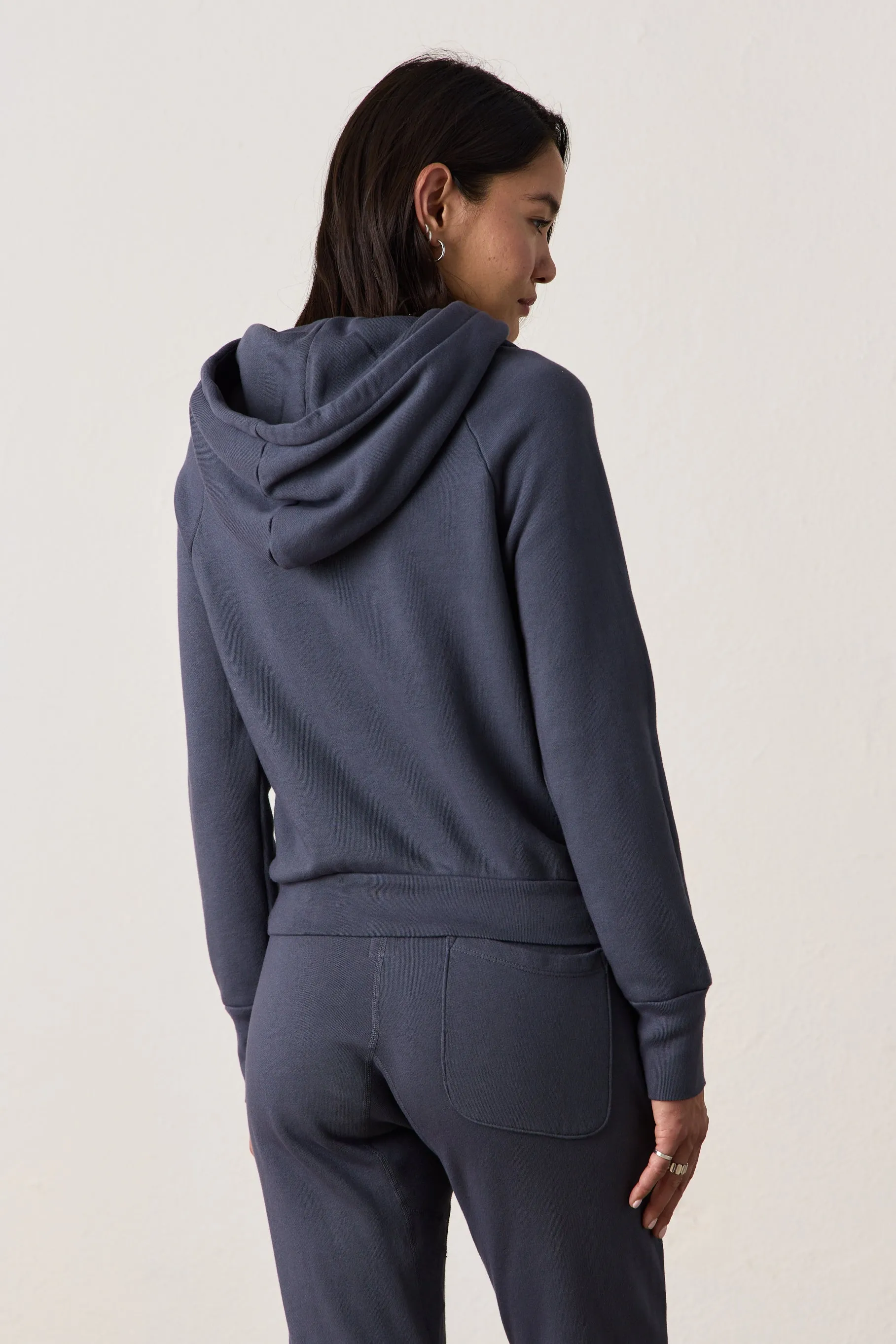 LISSE FITTED PULLOVER HOODY / STEEL GREY