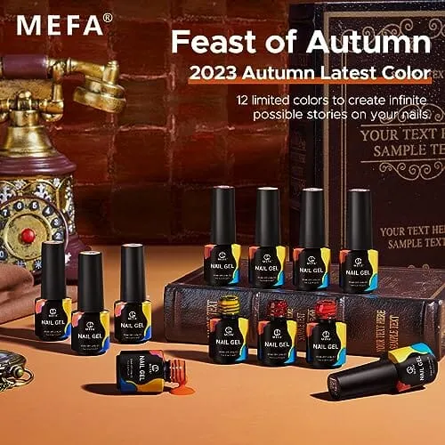 MEFA Gel Nail Polish Set | 12 Colors - Warm Tones