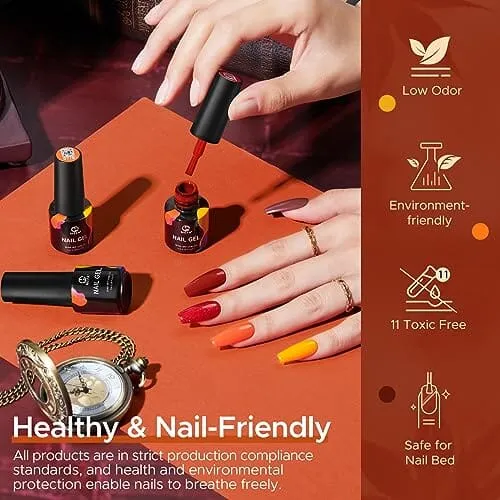 MEFA Gel Nail Polish Set | 12 Colors - Warm Tones