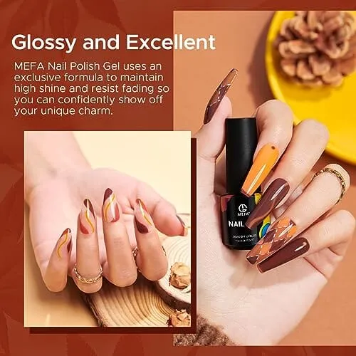 MEFA Gel Nail Polish Set | 12 Colors - Warm Tones