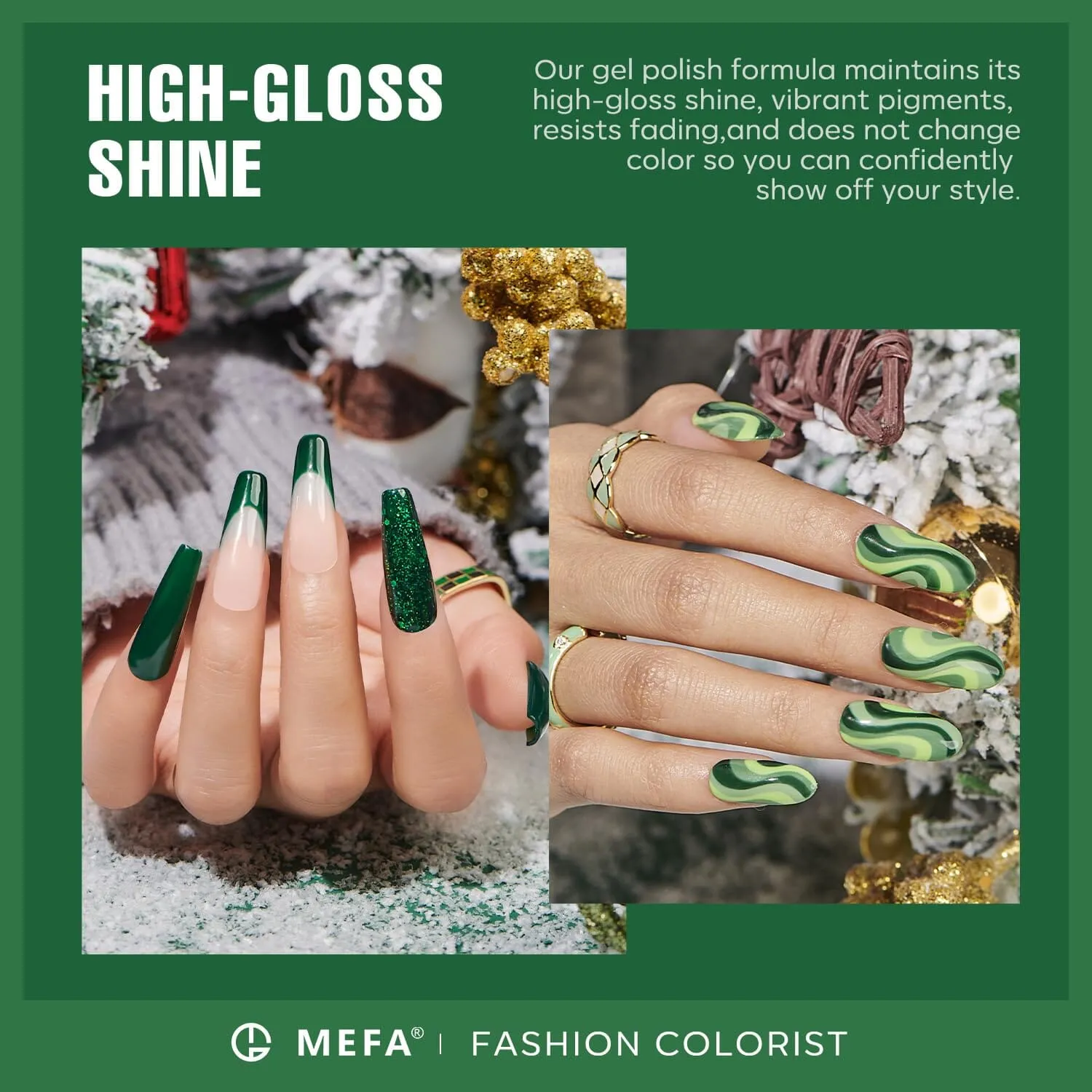 MEFA Green Gel Nail Polish | Misty Forest | 6 Colors