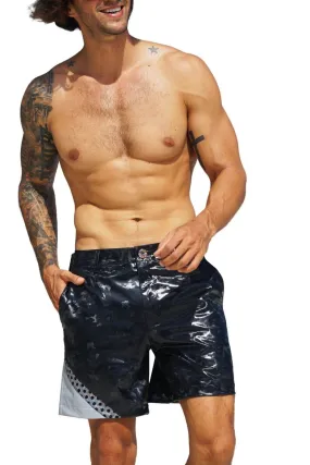 Mens Black Camo Shorts