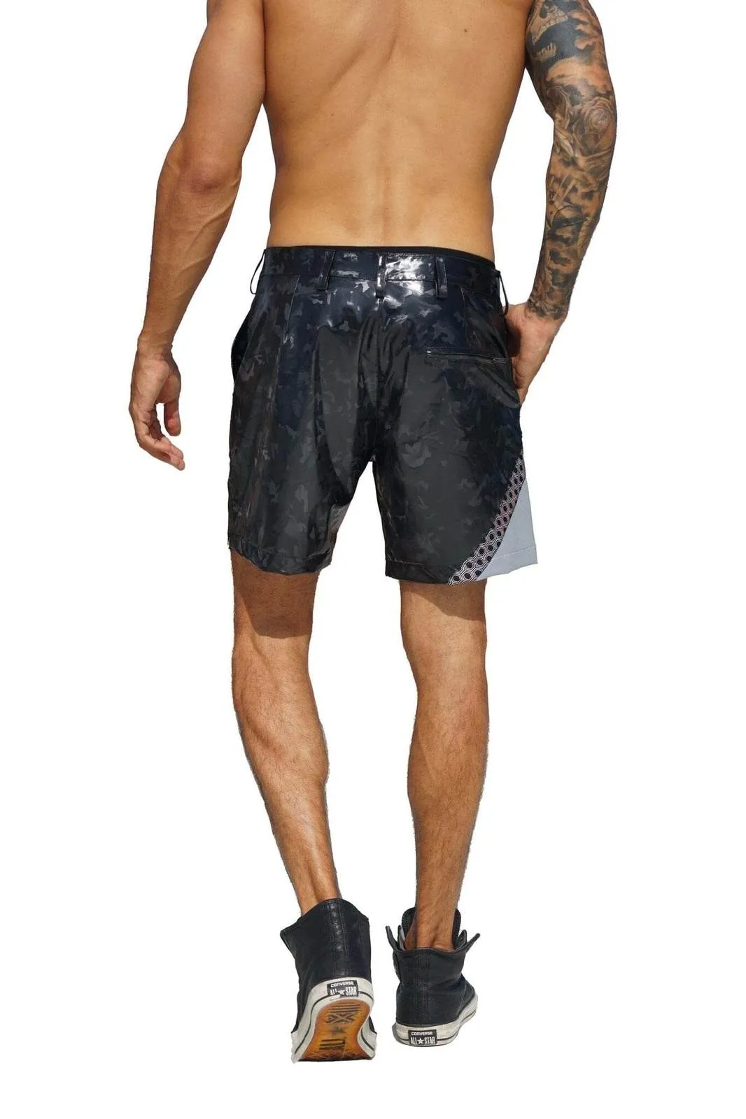 Mens Black Camo Shorts