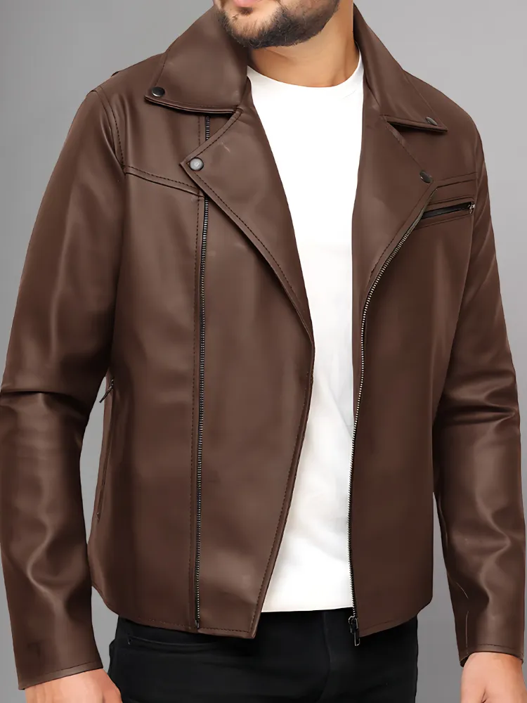 Mens Stylish Leather Motorcycle Jacket