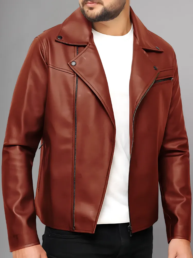 Mens Stylish Leather Motorcycle Jacket