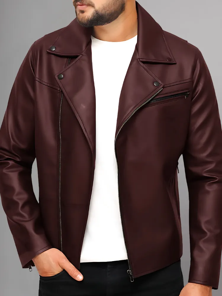 Mens Stylish Leather Motorcycle Jacket