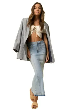 MERMAID MAXI DENIM SKIRT