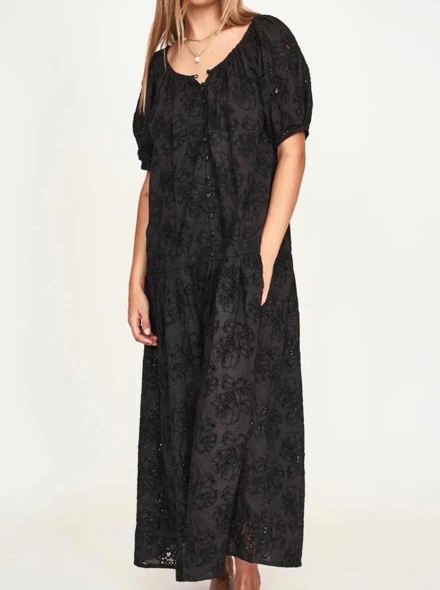 Mirth Capri Dress In Black Eyelet