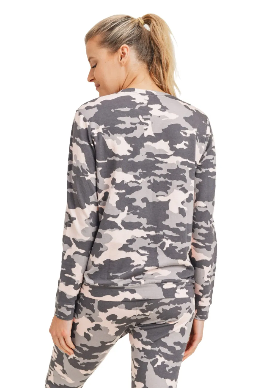 Mono B Twilight Camo Long Sleeve Top KT-A0219