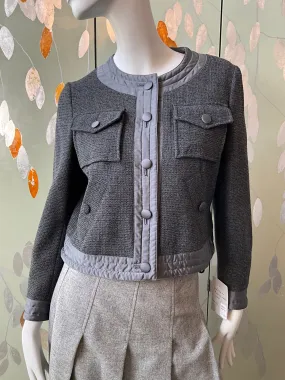 Moschino Grey Wool & Silk Cropped Jacket, Medium