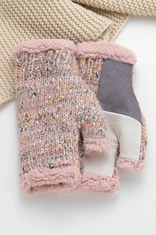 Multicolor Knitted Fingerless Gloves