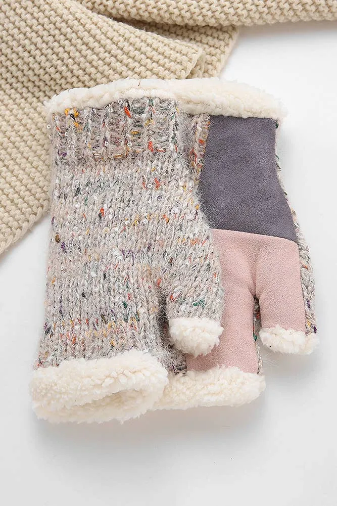 Multicolor Knitted Fingerless Gloves