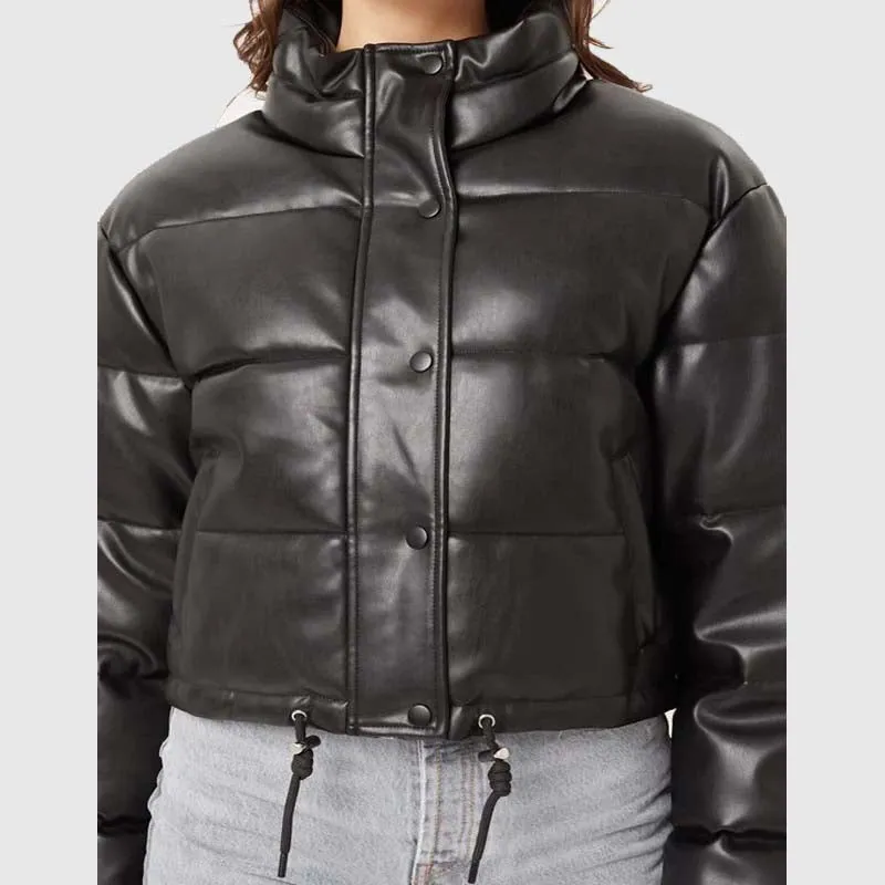 New Style So Fetch Bubble High Quality Faux Leather Puffer Jackets