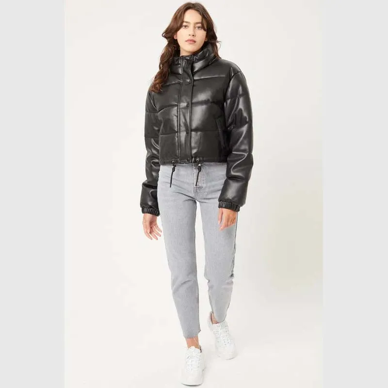 New Style So Fetch Bubble High Quality Faux Leather Puffer Jackets