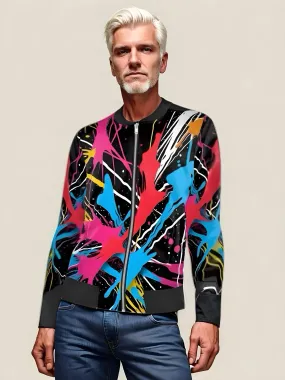 Paint Splatter Bomber Jacket