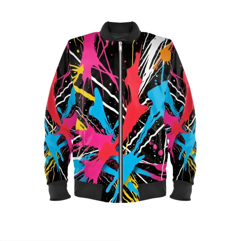 Paint Splatter Bomber Jacket