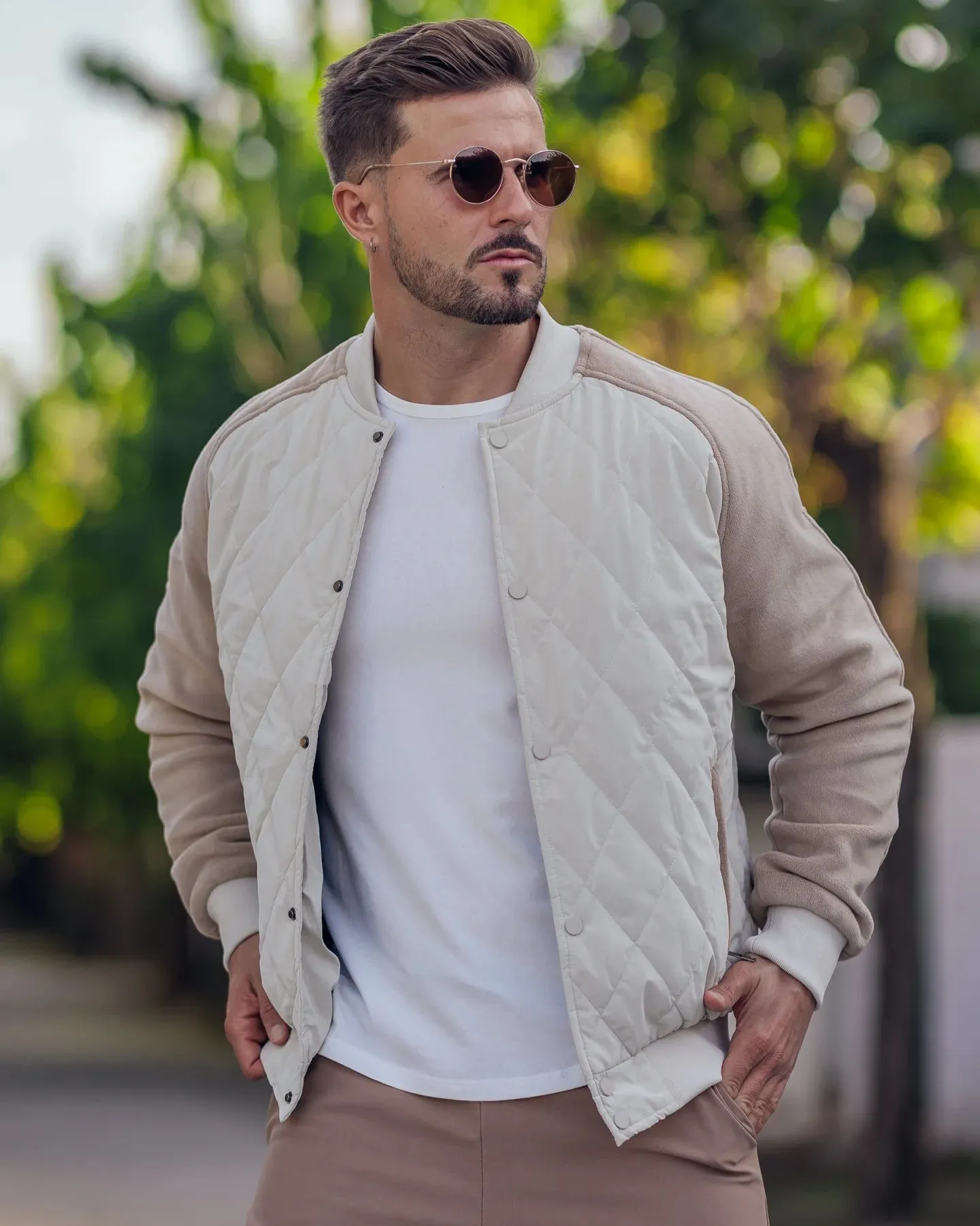 Panelled Hybrid Bomber Jacket New