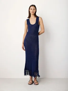 Patri Blue Hand Crochet Dress